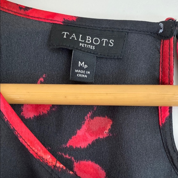 Talbots Relaxed Graphic Blouse Red Black - Picture 2 of 8